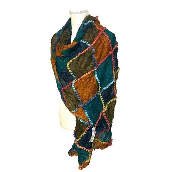 Chico's Multi Color Patchwork Scarf - Picture 1 of 6